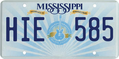 MS license plate HIE585