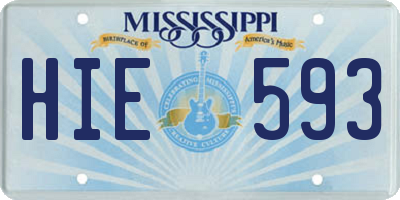 MS license plate HIE593