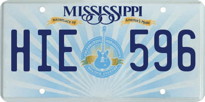 MS license plate HIE596