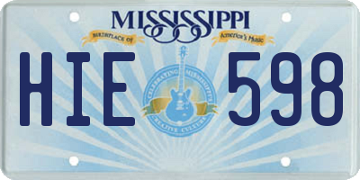 MS license plate HIE598