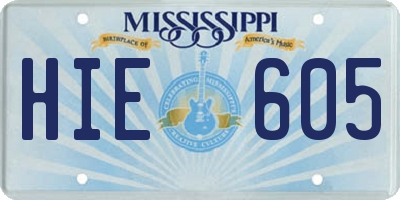 MS license plate HIE605