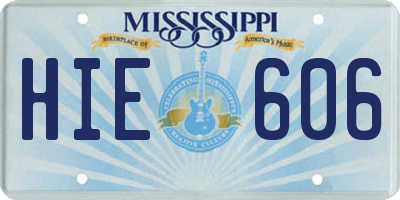 MS license plate HIE606