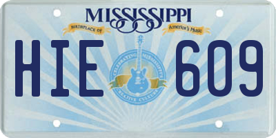MS license plate HIE609