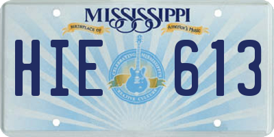 MS license plate HIE613