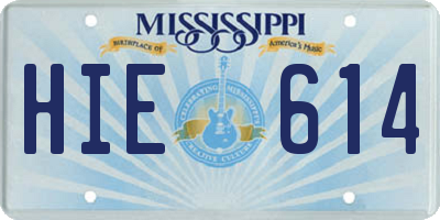 MS license plate HIE614
