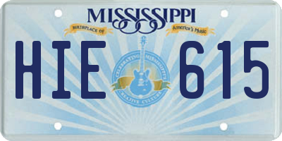 MS license plate HIE615