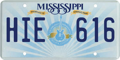 MS license plate HIE616
