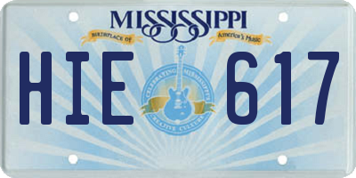 MS license plate HIE617