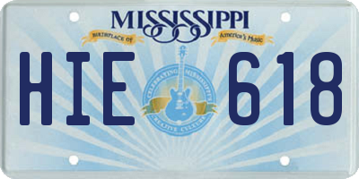 MS license plate HIE618