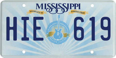 MS license plate HIE619