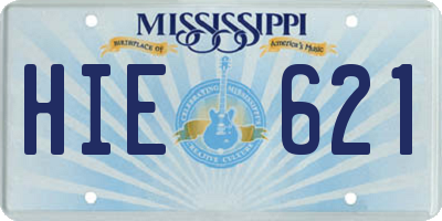 MS license plate HIE621