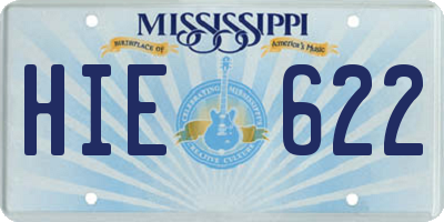 MS license plate HIE622