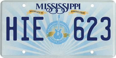 MS license plate HIE623
