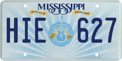 MS license plate HIE627