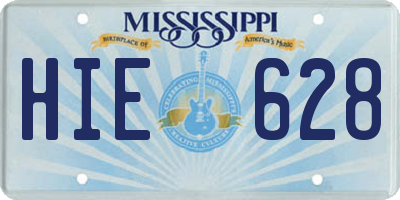 MS license plate HIE628