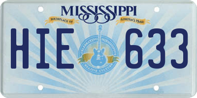 MS license plate HIE633