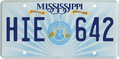 MS license plate HIE642