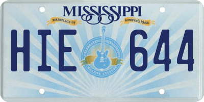 MS license plate HIE644