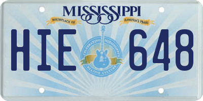 MS license plate HIE648