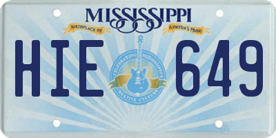 MS license plate HIE649