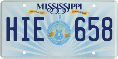 MS license plate HIE658