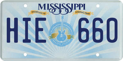 MS license plate HIE660