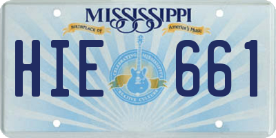 MS license plate HIE661