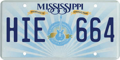 MS license plate HIE664