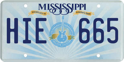 MS license plate HIE665