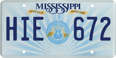 MS license plate HIE672