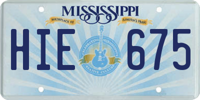 MS license plate HIE675