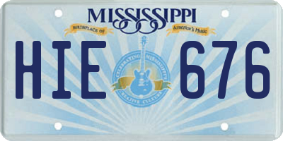 MS license plate HIE676