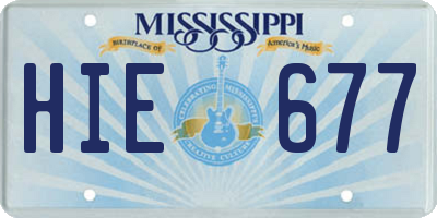 MS license plate HIE677