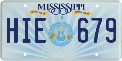 MS license plate HIE679