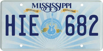 MS license plate HIE682