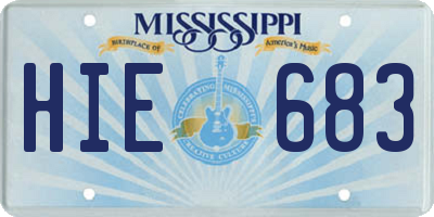 MS license plate HIE683