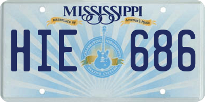 MS license plate HIE686