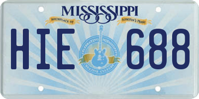 MS license plate HIE688