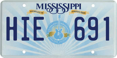 MS license plate HIE691