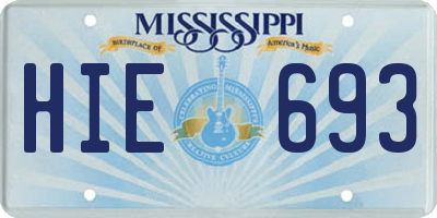 MS license plate HIE693