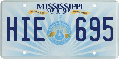 MS license plate HIE695