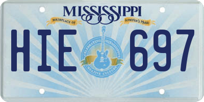 MS license plate HIE697