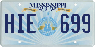 MS license plate HIE699