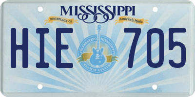 MS license plate HIE705