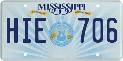 MS license plate HIE706