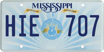 MS license plate HIE707