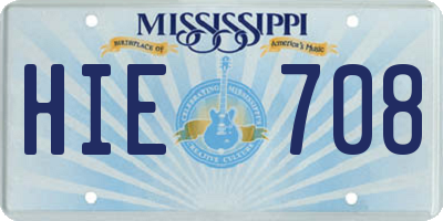 MS license plate HIE708