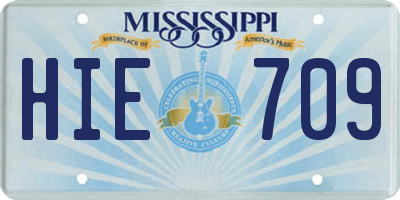 MS license plate HIE709