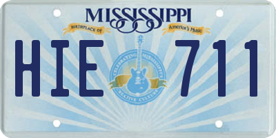 MS license plate HIE711