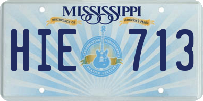MS license plate HIE713